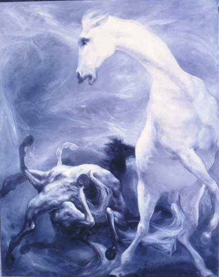 《马之八》 162x130cm 布面油画 2001
《马之八》 162x130cm 布面油画 2001