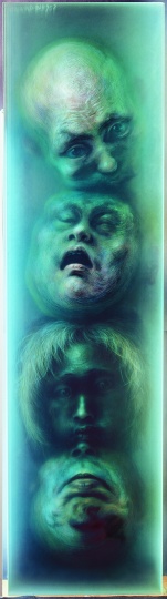 《四头联像》 150x40cm 30片4mm玻璃 特种铅笔 2005
《四头联像》 150x40cm 30片4mm玻璃 特种铅笔 2005