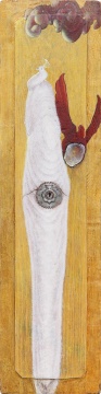 贺鹏琪《白孔雀》26X39cm 木板彩绘 2012 贺鹏琪《白孔雀》26X39cm 木板彩绘 2012