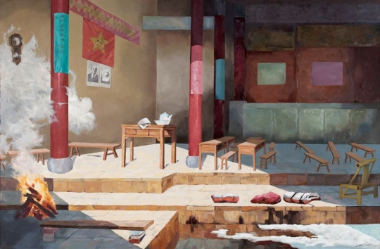 岳敏君  古田会议 380x250cm 布上油画 2011
