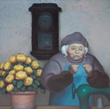 王兴伟 无题(老太太no.2)120x120cm 布面油画 2010
王兴伟 无题(老太太no.2)120x120cm 布面油画 2010