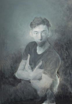 毛焰《小戴(未完成)》130cm×90cm，2013-2014，布面油画