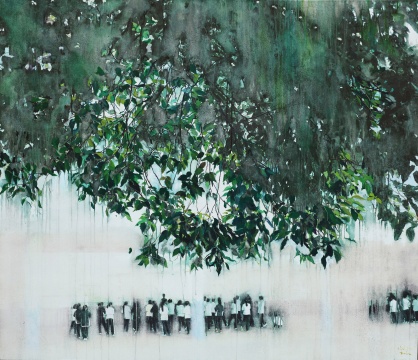 《树下》120x140cm 布面油画及丙稀 2012
