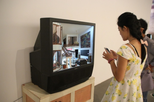 张湘溪在电视机中营造了一个虚拟空间
