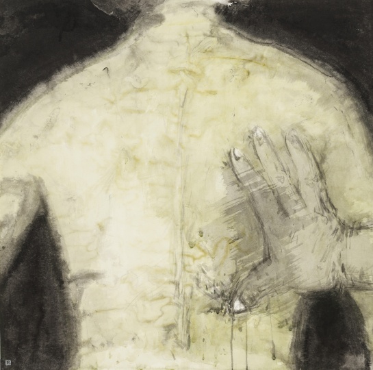 《按 (二)》68x68cm 纸本水墨 2014
《按 (二)》68x68cm 纸本水墨 2014