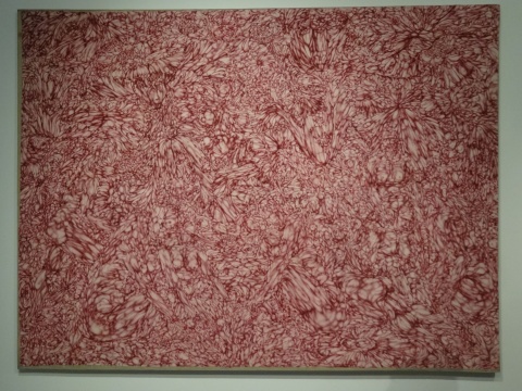 邱志杰1998年的丙烯作品《大荷花》
邱志杰1998年的丙烯作品《大荷花》