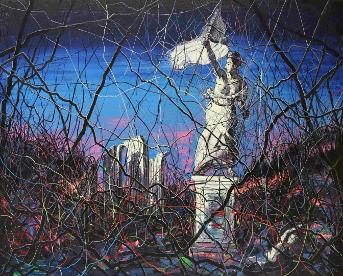 曾梵志在卢浮宫展出的《从1830年至今 No.4》 © Zeng Fanzi Studio
曾梵志在卢浮宫展出的《从1830年至今 No.4》 © Zeng Fanzi Studio