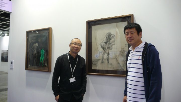 刘杰和周春芽在博览会现场
刘杰和周春芽在博览会现场