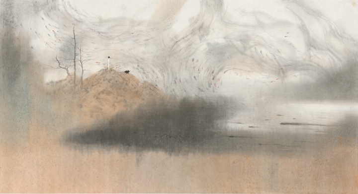 《广寒观星图》 98×180cm 纸本设色 2013
《广寒观星图》 98×180cm 纸本设色 2013
