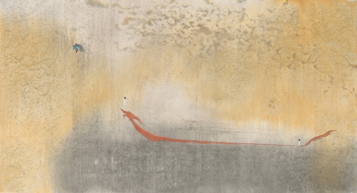 《夜空中最亮的星》 98×180cm 纸本设色 2014
《夜空中最亮的星》 98×180cm 纸本设色 2014