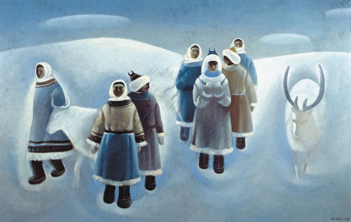 《雪》(毕业创作)    150x120cm   布面油画  1984 
