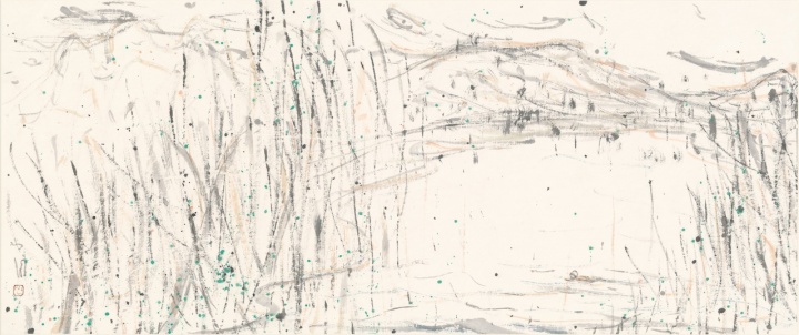 《春水》45×107.5cm 纸本水墨 2014
《春水》45×107.5cm 纸本水墨 2014
