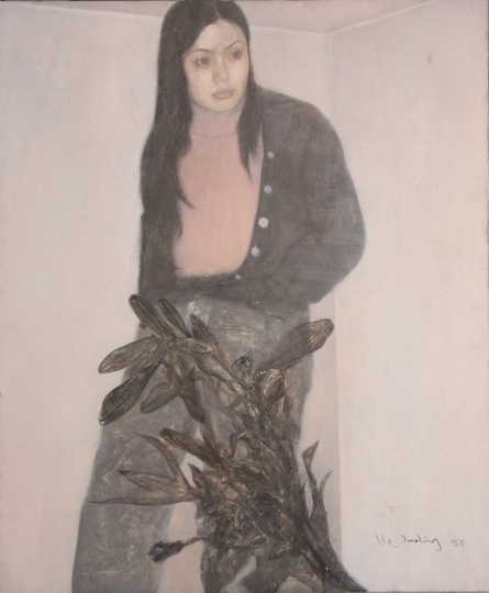 何多苓 《海英与花》120x99.5cm 布面油画  1998 
