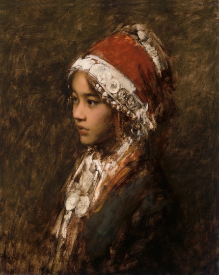 张利《爱尼少女》 80x65cm 布面油画 1995
张利《爱尼少女》 80x65cm 布面油画 1995