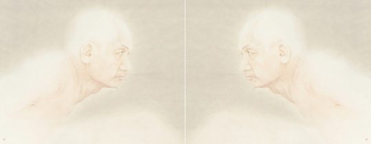 杭春晖 《假亦真——惊》 纸本设色 128×50cm 2014年
杭春晖 《假亦真——惊》 纸本设色 128×50cm 2014年