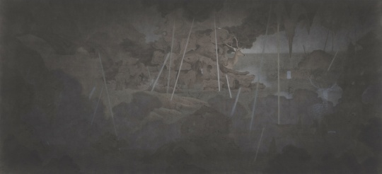 肖旭 《半个寓言》180×85cm 纸本水墨 2014年 肖旭 《半个寓言》180×85cm 纸本水墨 2014年