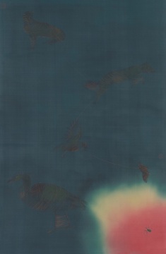 《蛛丝游记 b》 88.5x58.5cm 绢本 2014
《蛛丝游记 b》 88.5x58.5cm 绢本 2014