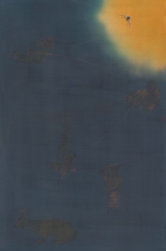 《蛛丝游记 c》  88.5x58.5cm 绢本  2014
