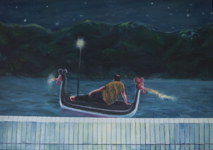 《孤独星》 140x200cm 布面油画 2014
《孤独星》 140x200cm 布面油画 2014