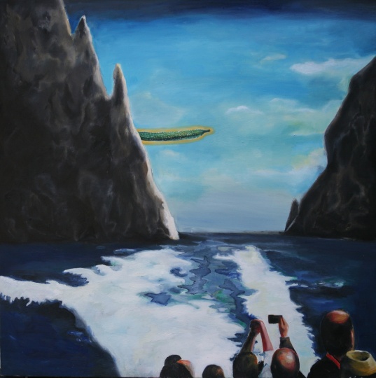 《一个()的诞生》 150x150cm 布面油画 2014
《一个()的诞生》 150x150cm 布面油画 2014