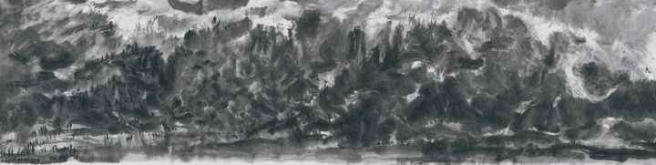 《0825》61.5×244cm 纸本水墨 2008年
《0825》61.5×244cm 纸本水墨 2008年