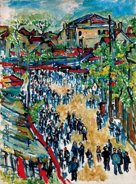 Lot 657 刘海粟 《上海庙会》 1962年 82x62cm 估价:800-1200万
Lot 657 刘海粟 《上海庙会》 1962年 82x62cm 估价:800-1200万
