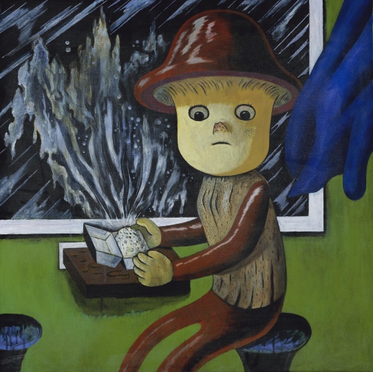 《火车上的晚餐》 80 × 80cm 布面丙烯 2008
《火车上的晚餐》 80 × 80cm 布面丙烯 2008