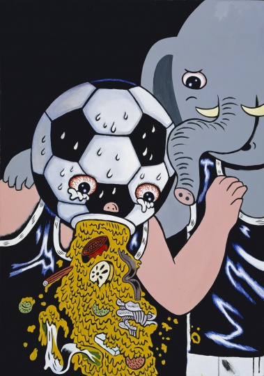 《小伙伴》 110 × 78cm 布面丙烯 2009
《小伙伴》 110 × 78cm 布面丙烯 2009