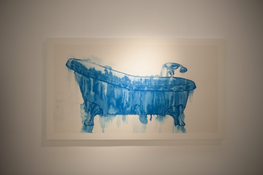 《浴缸》  纸本水墨  97x182cm  2014
