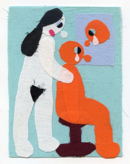 《伤心》 14 × 10.5cm 纸上布贴 2014
《伤心》 14 × 10.5cm 纸上布贴 2014