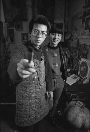 刘小东、喻红，1993年2月，北京
