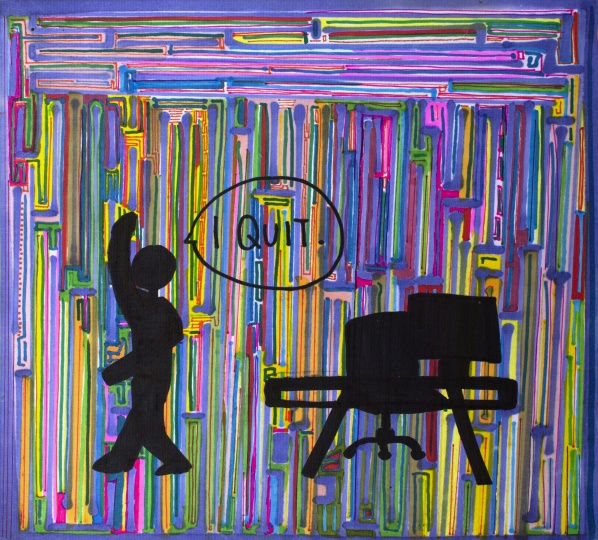 《去你的》 设色纸本 27 x 24 cm 2014
《去你的》 设色纸本 27 x 24 cm 2014