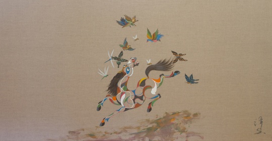 《缘觉NO14》 80x150cm 布面油彩 2014
《缘觉NO14》 80x150cm 布面油彩 2014