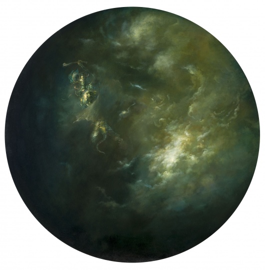 《幻境-震卦》 Φ100cm 布面油画 2013
《幻境-震卦》 Φ100cm 布面油画 2013