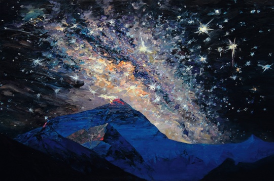 李新建《珠峰星空 200×300cm 布面油画 2014