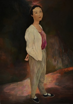 毛焰 《古典女子》 布面油画 200×140cm 1994
毛焰 《古典女子》 布面油画 200×140cm 1994