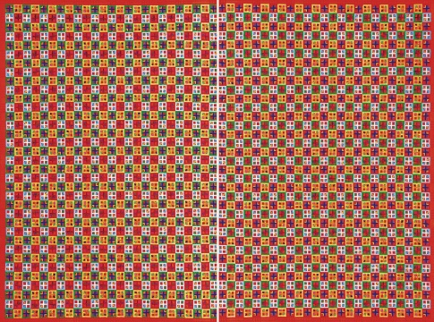丁乙   《十示99-10》 204×140cm  格子棉布油彩   1999 