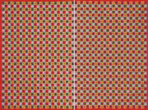 丁乙 《十示99-10》 204×140cm 格子棉布油彩 1999 丁乙 《十示99-10》 204×140cm 格子棉布油彩 1999
