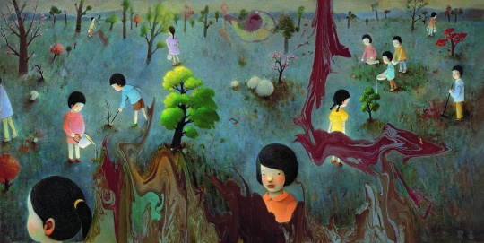 陈可  《植树》180×350cm 布面油画    2010