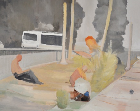 刘新歌《远处的烟火》油画 100x80cm 2014

