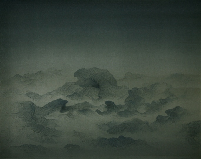《持颐系列》75x55cm 绢本 2014
《持颐系列》75x55cm 绢本 2014