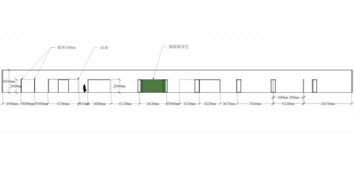 “积极空间”展览空间深化方案 立面图

