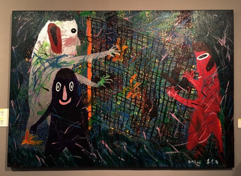 三无画廊代理艺术家李岳阳 《被捕者》 布面丙烯 150x200cm 2015
李岳洋,1973年生于东莞长 安,90年代曾经是长安镇最著名的黑社会老大,2001年因绑架伤人案判刑13年,后获减刑于2009年出狱,现主要从事放高利贷、开赌场等工作。 2013年后因为帮一些艺术家制作作品而接触当代艺术,并开始制作自己的作品,他根据他自己生活在监狱的床制作的作品于10月20日在北京“箭厂空间”举 办个展。《被捕者》是他本人根据数次到树林里捕鸟的回忆进行的布上丙烯绘画。
三无画廊代理艺术家李岳阳 《被捕者》 布面丙烯 150x200cm 2015
李岳洋,1973年生于东莞长 安,90年代曾经是长安镇最著名的黑社会老大,2001年因绑架伤人案判刑13年,后获减刑于2009年出狱,现主要从事放高利贷、开赌场等工作。 2013年后因为帮一些艺术家制作作品而接触当代艺术,并开始制作自己的作品,他根据他自己生活在监狱的床制作的作品于10月20日在北京“箭厂空间”举 办个展。《被捕者》是他本人根据数次到树林里捕鸟的回忆进行的布上丙烯绘画。