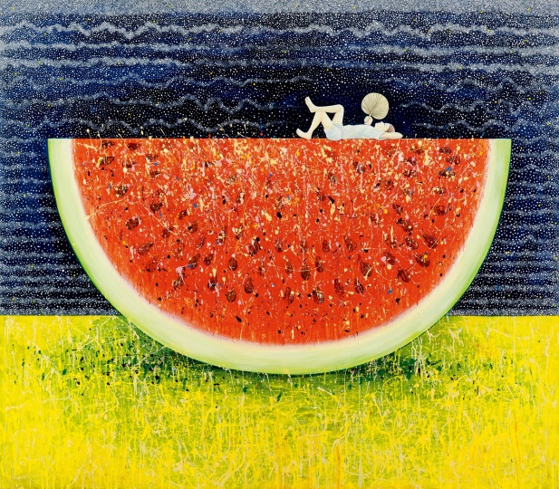 《纳凉图》 140×160cm 布面丙烯 2014
《纳凉图》 140×160cm 布面丙烯 2014