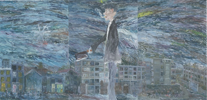 《东郊寒痞》 190×390cm 三联画 布面油彩 2009年 《东郊寒痞》 190×390cm 三联画 布面油彩 2009年