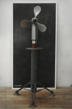 Anemografo - misuratore aereo di correnti(Anemograph - airflow measuring device) 2000 Photo of anemograph and wax on poliplat
Panel: 204.5 x 104.5 x 3 cm / 80 1/2 x 41 1/8 x 1 1/8 in Anemograph: ca. 100 x 80 x 80 cm / 39 3/8 x 31 1/2 x 31 1/2 in
© Estate of Fabio Mauri Courtesy Estate of Fabio Mauri and Hauser & Wirth
Anemografo - misuratore aereo di correnti(Anemograph - airflow measuring device) 2000 Photo of anemograph and wax on poliplat
Panel: 204.5 x 104.5 x 3 cm / 80 1/2 x 41 1/8 x 1 1/8 in Anemograph: ca. 100 x 80 x 80 cm / 39 3/8 x 31 1/2 x 31 1/2 in
© Estate of Fabio Mauri Courtesy Estate of Fabio Mauri and Hauser & Wirth