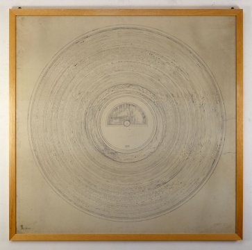 Dramophone 1975 Carbon on paper 140 x 142 x 3 cm / 55 1/8 x 55 7/8 x 1 1/8 in
© Estate of Fabio Mauri Courtesy Estate of Fabio Mauri and Hauser & Wirth
Dramophone 1975 Carbon on paper 140 x 142 x 3 cm / 55 1/8 x 55 7/8 x 1 1/8 in
© Estate of Fabio Mauri Courtesy Estate of Fabio Mauri and Hauser & Wirth
