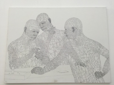 《绝对素描——博弈》 150x200cm 布面素描 2011
《绝对素描——博弈》 150x200cm 布面素描 2011