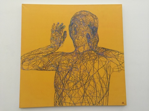 《呐喊》 150x150cm 布面丙烯 2013 《呐喊》 150x150cm 布面丙烯 2013
