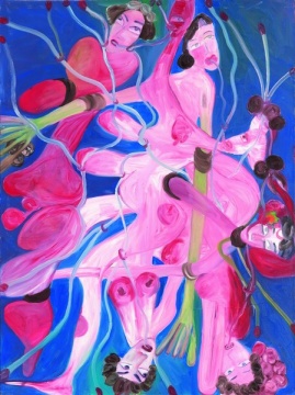 《凶狠的埃博拉小姐》200 x 150cm 布面油画 2014
《凶狠的埃博拉小姐》200 x 150cm 布面油画 2014